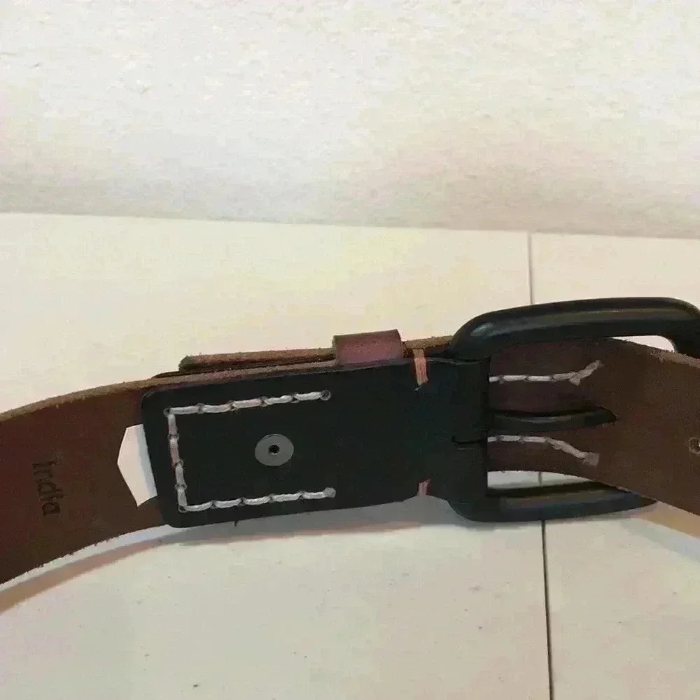 Timberland Pro  Brown Genuine Full Grain Leather Belt with Black Buckle Size 32